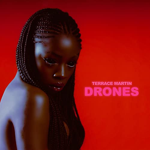 Album cover for Terrace Martin’s “Drones” featuring a woman’s portrait.