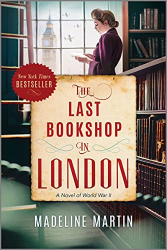 Book cover featuring a woman in a library with Big Ben visible through a window.