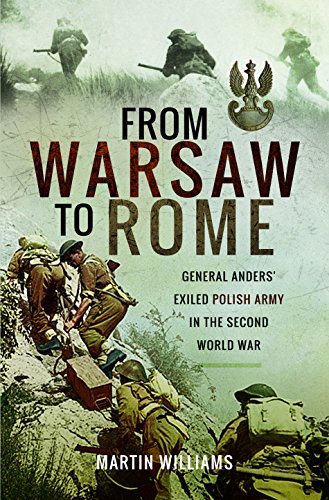 Book cover: “From Warsaw to Rome” depicts soldiers and a Polish eagle.