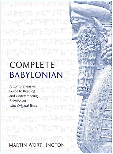 Book cover titled Complete Babylonian featuring a stone relief of an ancient Mesopotamian figure.