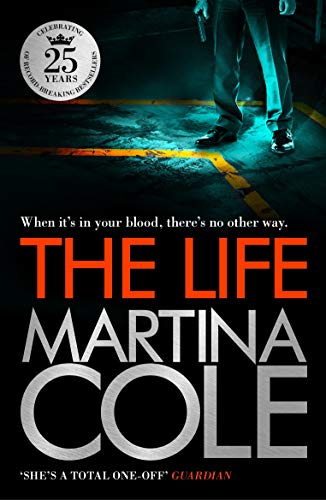 Book cover showing a person's legs and a gun on a dark, textured surface.