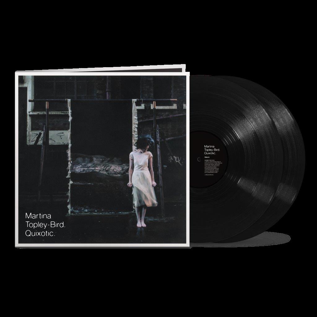 Vinyl record of Martina Topley-Bird’s “Quixotic” with cover art of a woman.
