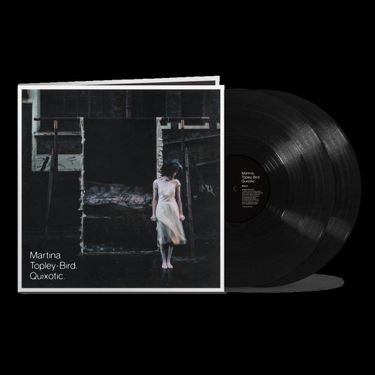 Vinyl record of Martina Topley-Bird’s “Quixotic” with cover art of a woman.