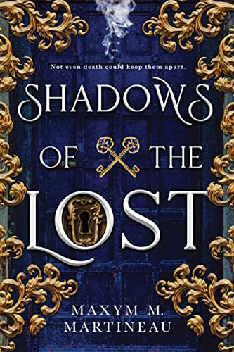 Book cover with ornate gold frame, keys, and a lock on a dark background.