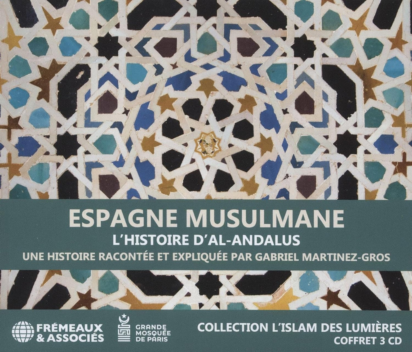CD cover with intricate blue and white Islamic geometric tilework.