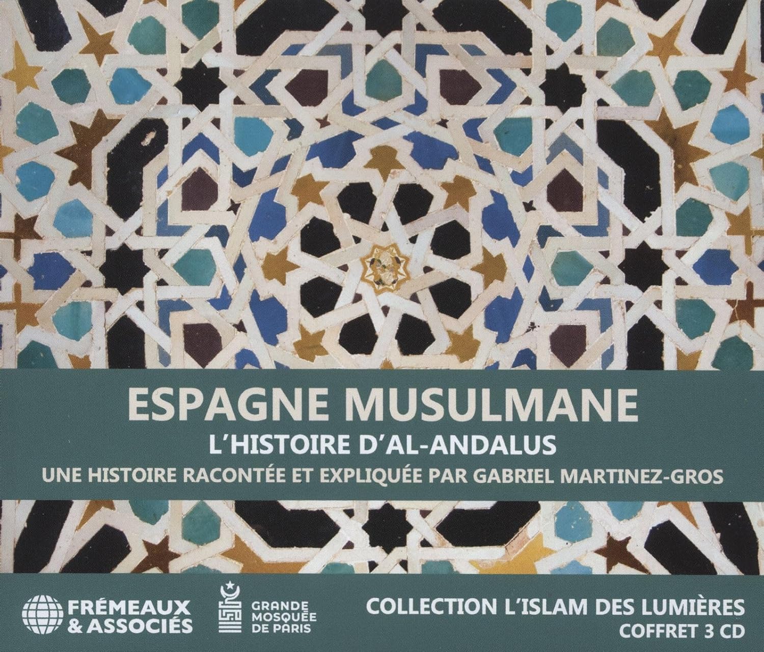 CD cover with intricate blue and white Islamic geometric tilework.
