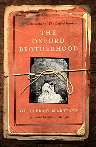A worn, orange book cover titled The Oxford Brotherhood, tied with string over an image.