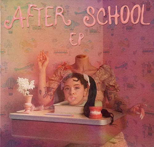 Vinyl EP cover: surreal image of a girl with a detached head.