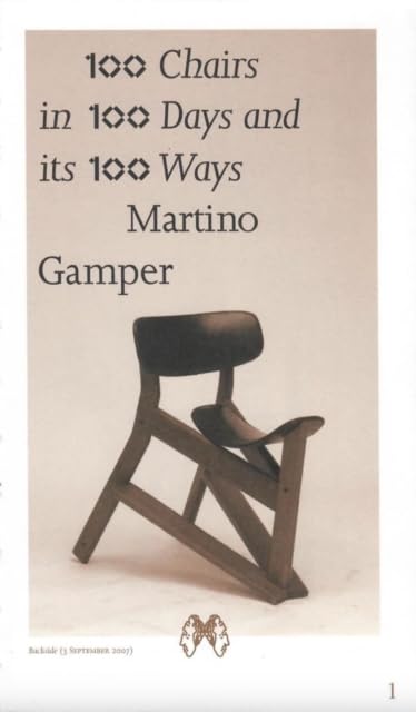 Book cover featuring a wooden chair design and title “100 Chairs…”