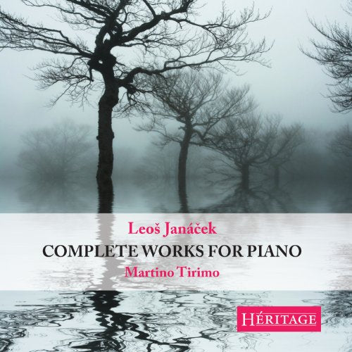 CD cover showing bare trees in mist over water with Janacek piano music text.