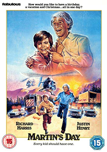 Movie poster for "Martin's Day" featuring two boys and action scenes.