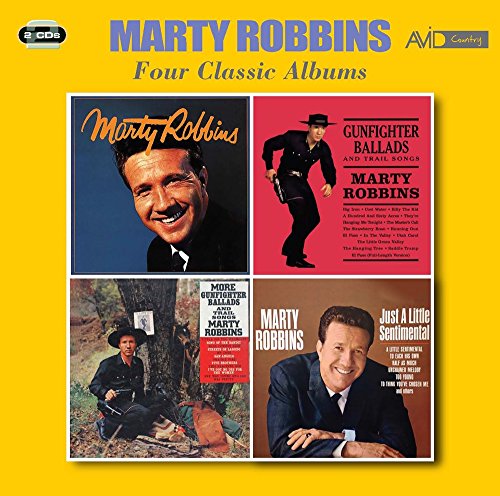 Marty Robbins Four Classic Albums CD cover featuring four album art panels on yellow.