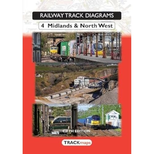 Book cover: railway track diagrams of Midlands & North West, England.