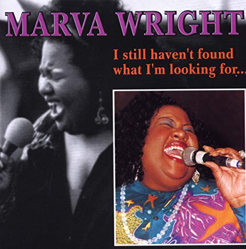 "CD cover featuring a black and white and a color photo of Marva Wright singing."