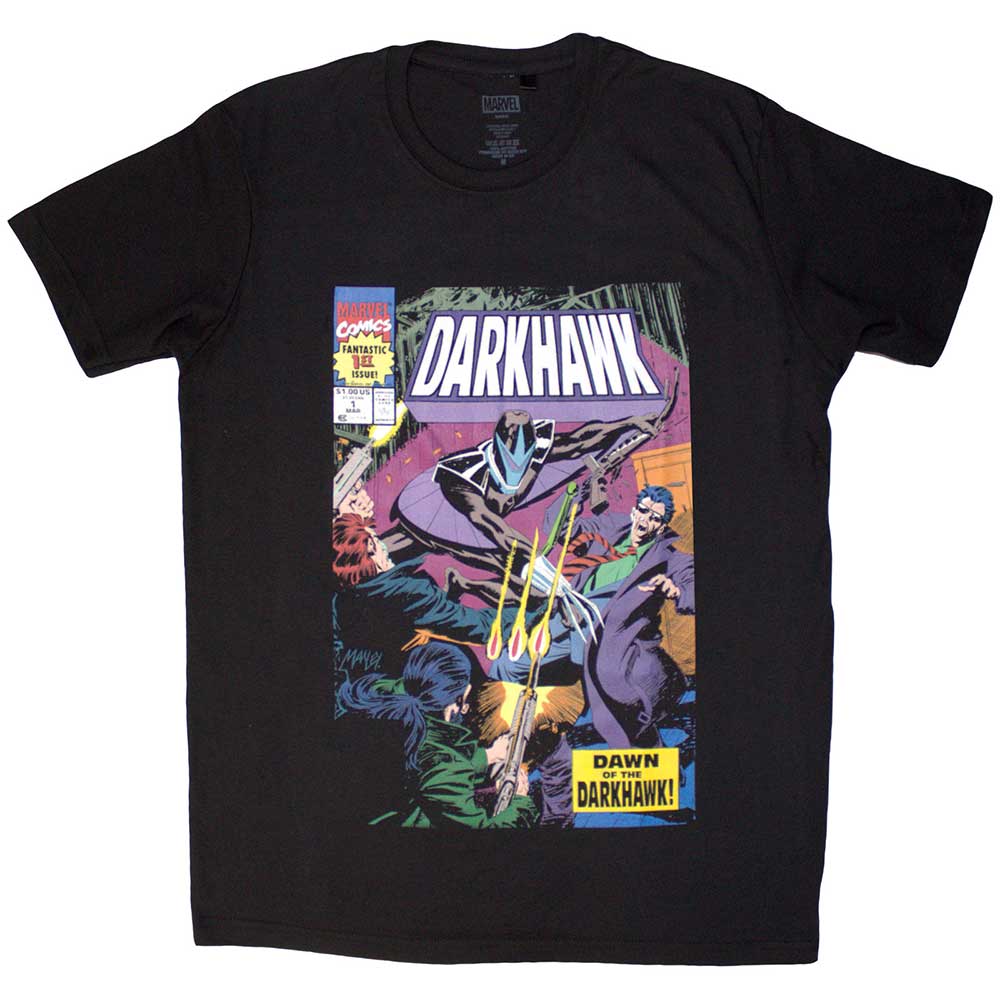 Darkhawk comic cover graphic on a black unisex t-shirt, size XX-Large.