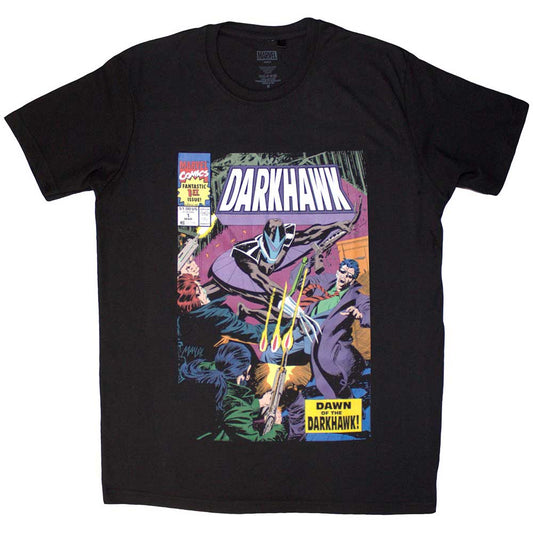 Darkhawk comic cover graphic on a black unisex t-shirt, size XX-Large.