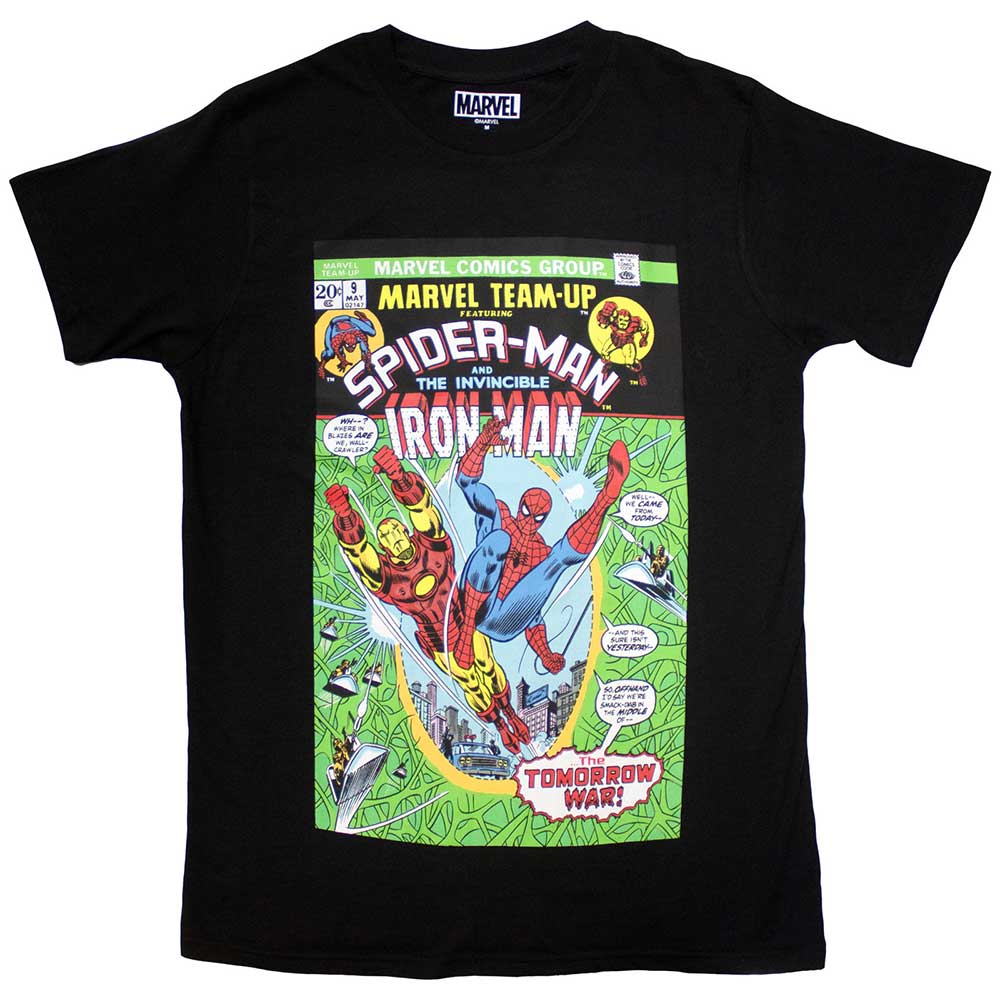 T-shirt featuring Spider-Man and Iron Man comic book cover art, size XX-Large.