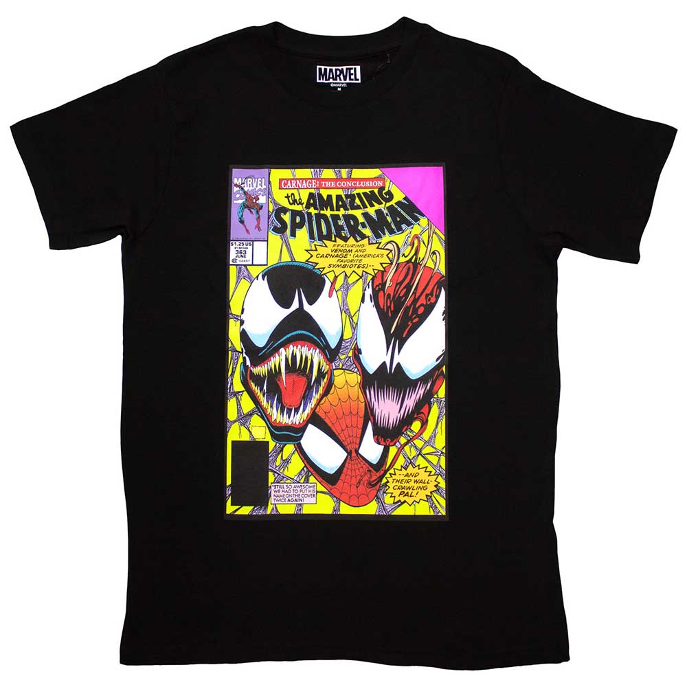 Marvel comic book cover featuring characters, printed on a black unisex t-shirt.