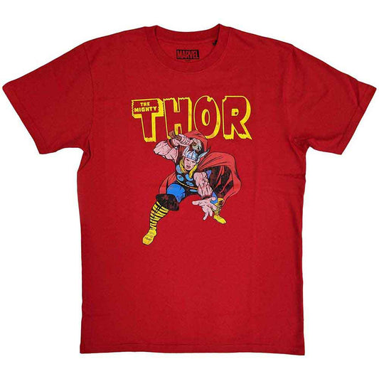 Distressed grey t-shirt with a graphic of Thor’s hammer, Mjolnir.