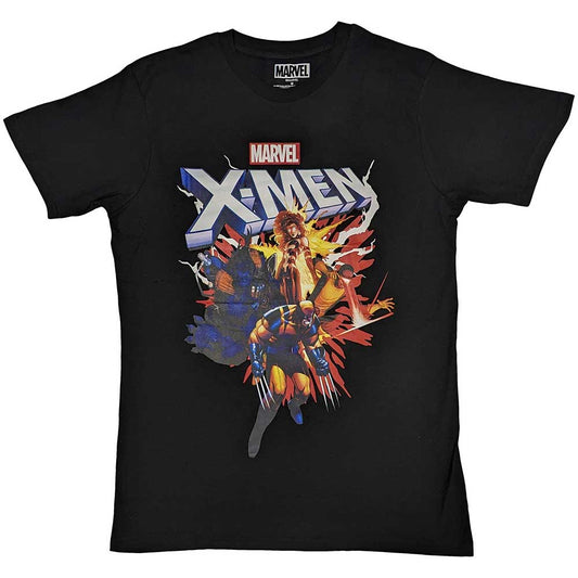 Medium t-shirt featuring colorful X-Men comic book panel artwork.
