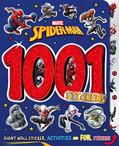 Spider-Man sticker book cover with various characters and large red numbers.