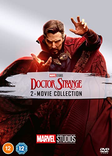 Doctor Strange DVD cover featuring Benedict Cumberbatch in a red cloak.