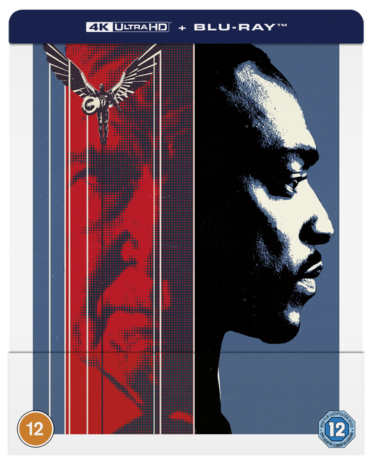 Captain America: Brave New World SteelBook featuring Sam Wilson and a winged flying figure.