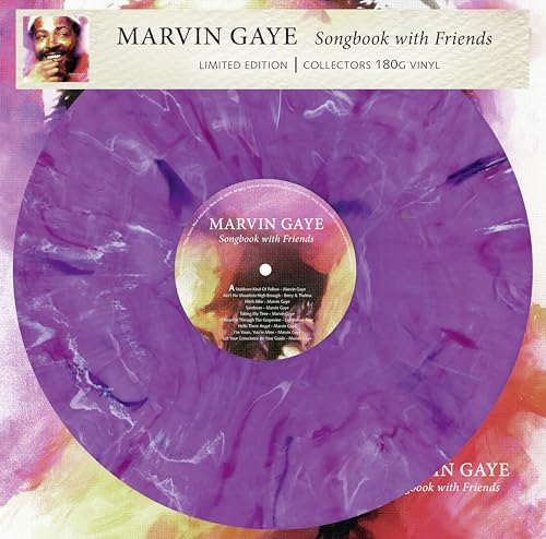Marvin Gaye’s “Songbook with Friends” marbled purple vinyl record label.