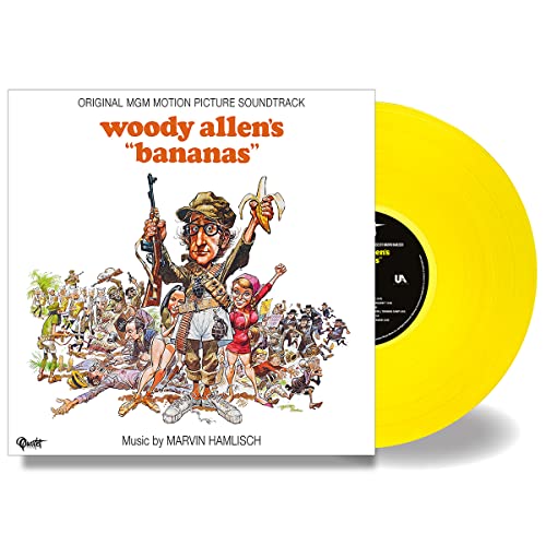 “Bananas” soundtrack vinyl record by Marvin Hamlisch, with illustrated cover art.
