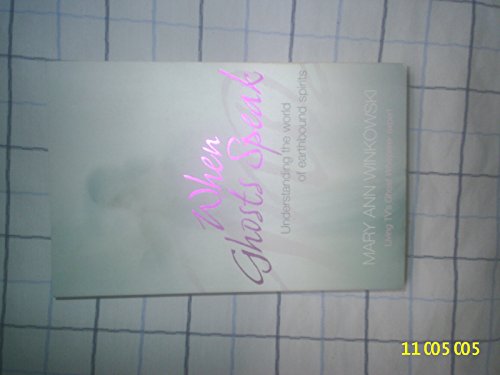 Book cover: “When Ghosts Speak” by Mary Ann Winkowski, pale pink text.