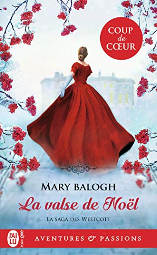 Book cover: woman in red gown, winter scene, title "La valse de Noël".