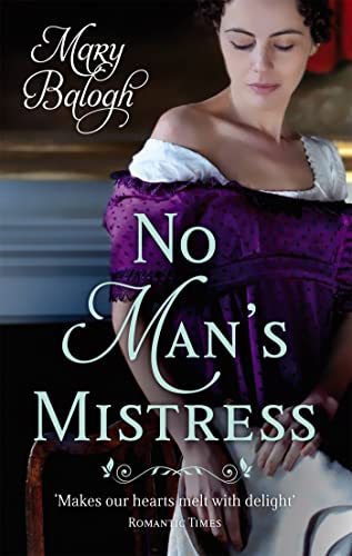 Book cover: "No Man's Mistress" by Mary Balogh, featuring a woman in purple.