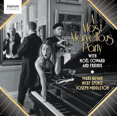 CD cover featuring three people near a piano, in vintage style.