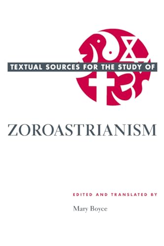 Book cover: “Textual Sources for the Study of Zoroastrianism” with red symbol.