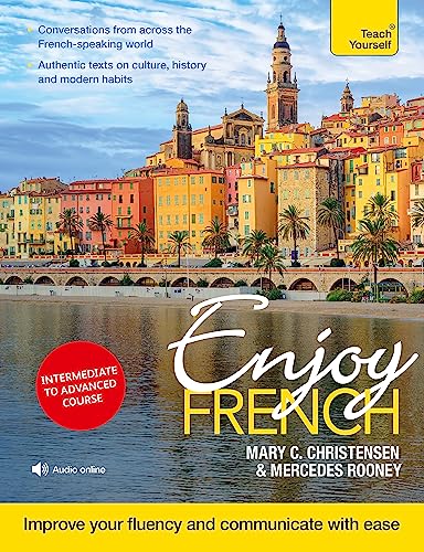 French language course cover with a coastal town and text overlay.