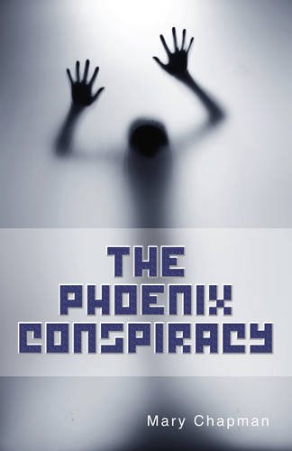 Book cover: shadowy figure with outstretched hands, title "The Phoenix Conspiracy".