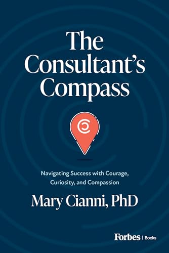 Book cover: “The Consultant’s Compass” with a location pin graphic.