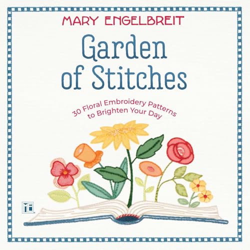Book cover with floral embroidery designs and an open book.