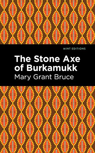 Book cover for "The Stone Axe of Burkamukk" with patterned background.