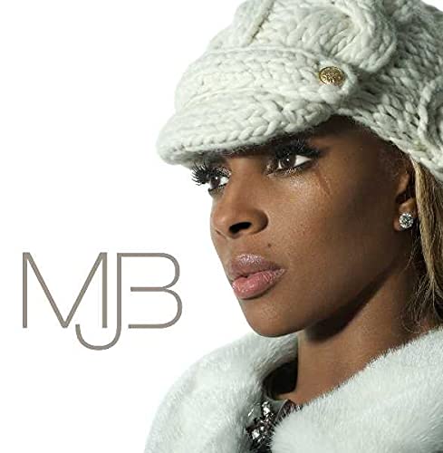Mary J. Blige album cover, close-up of her wearing a white hat.