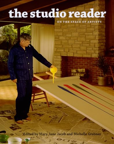 Book cover depicting an artist pouring yellow paint onto a large canvas.