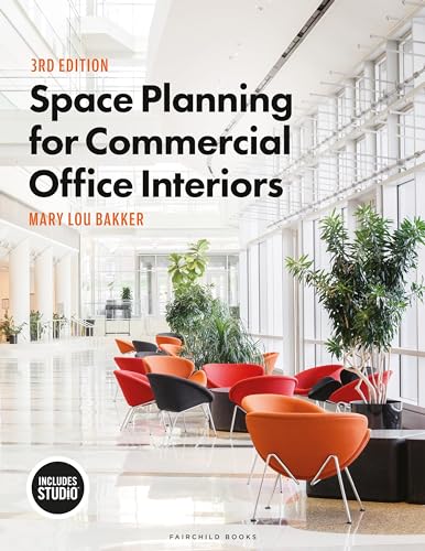 Book cover: "Space Planning for Commercial Office Interiors" with a modern lobby scene.