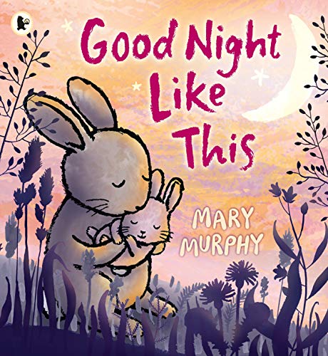 Book cover: mother bunny hugging baby bunny in a field at dusk.