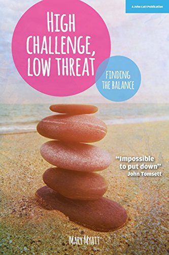 Book cover with stacked stones and pink/blue circular text.