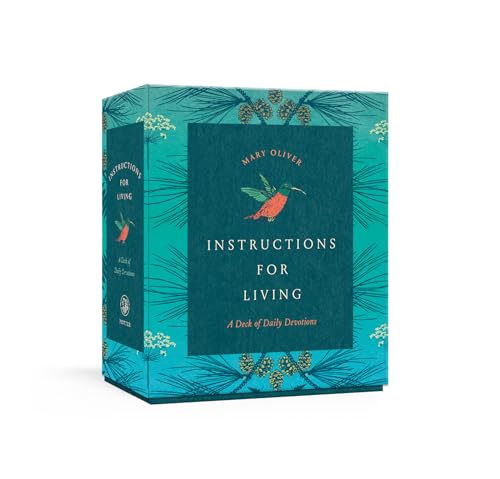 Teal box with hummingbird illustration, titled “Instructions for Living.”