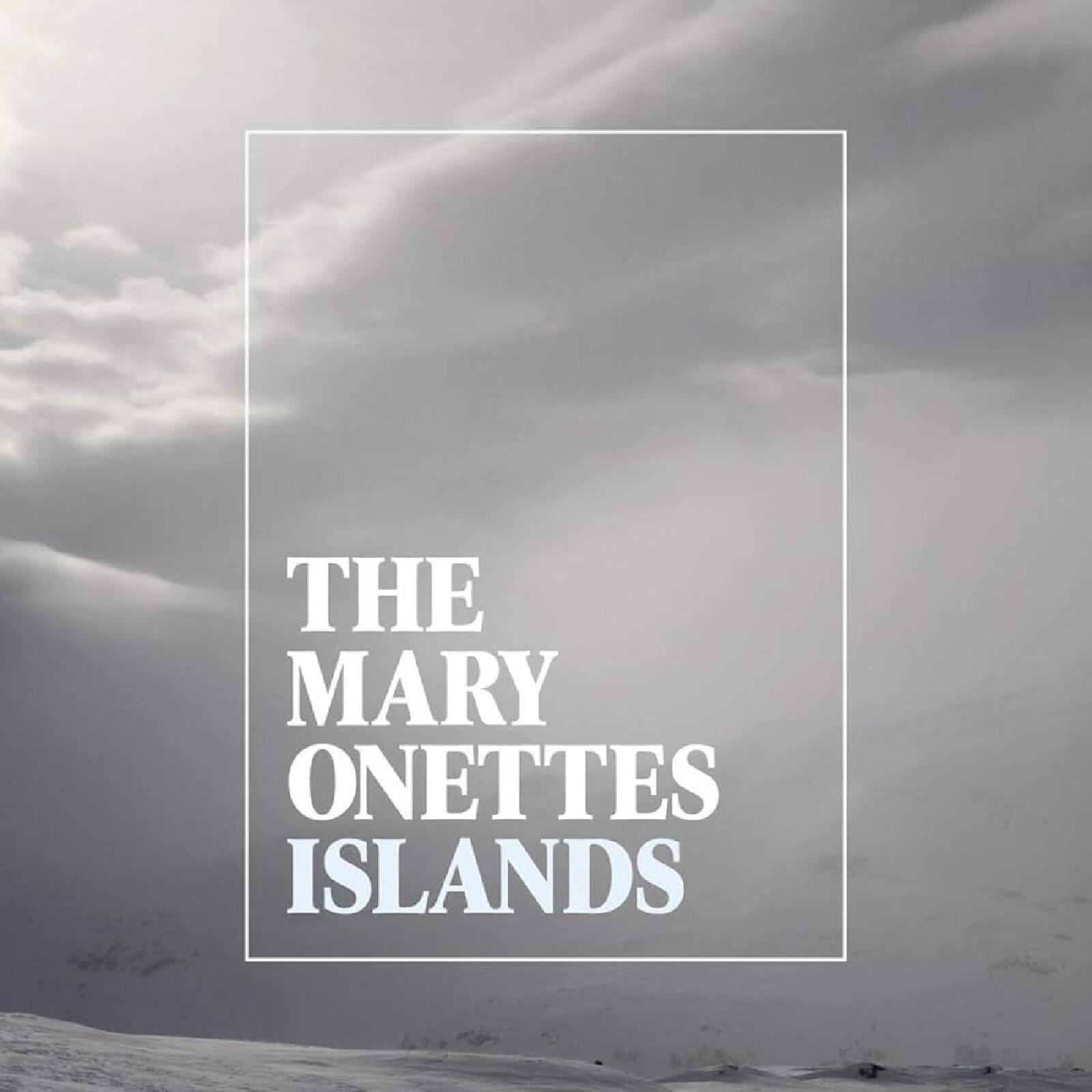 Album cover for The Mary Onettes’ “Islands” with cloudy sky background.