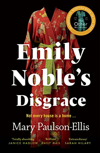 Book cover: red floral kimono, white title text, black background.