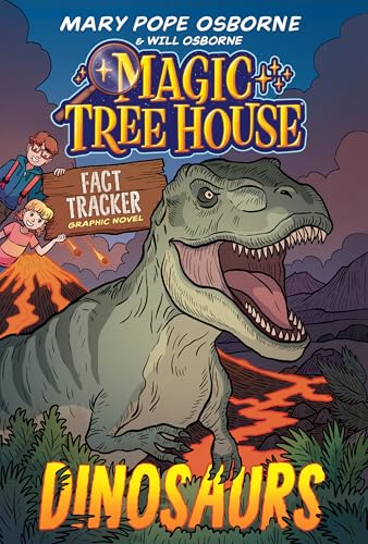 Book cover featuring a roaring Tyrannosaurus Rex and two children.