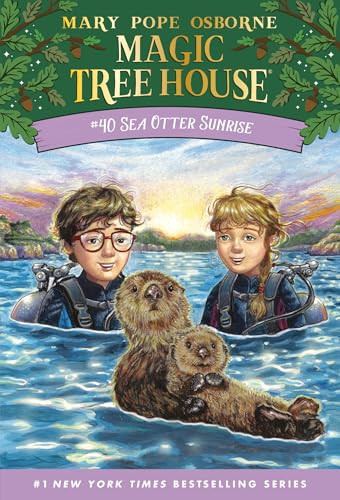 Book cover: children with scuba gear and a sea otter at sunrise.
