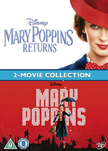 DVD cover for "Mary Poppins Returns" and the original "Mary Poppins.
